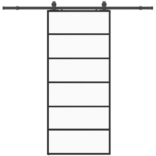  Klizna vrata s priborom crna 90 x 205 cm od ESG stakla Slike