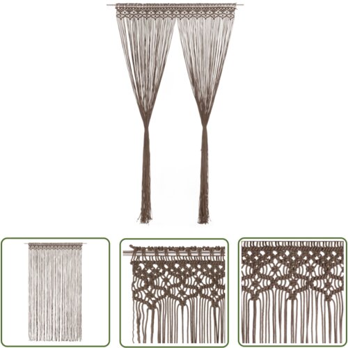 The Living Store Zavesa makrame taupe 140x240 cm bombaž - Zavesa, (21744204) Cene