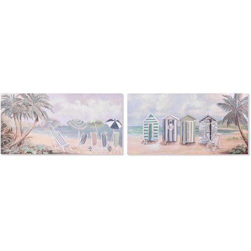  Platno Home ESPRIT Platno Les MDF 120 x 3 x 60 cm Plaža Slike