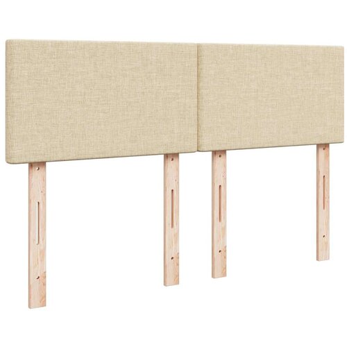 VidaXL Krevet s oprugama i madracem krem 140 x 190 cm od tkanine Slike