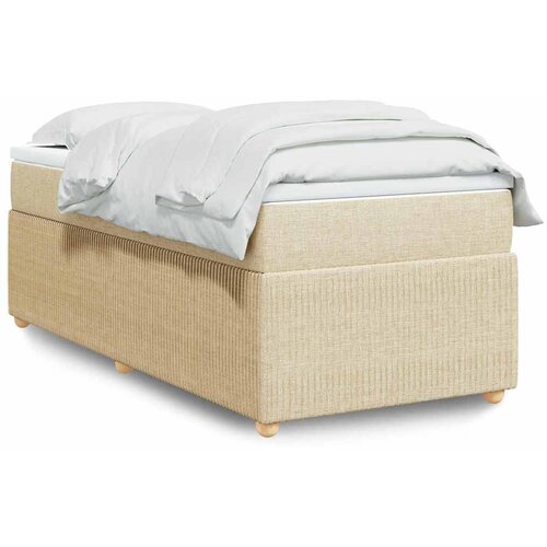  Krevet s oprugama i madracem krem 90 x 190 cm od tkanine Cijene