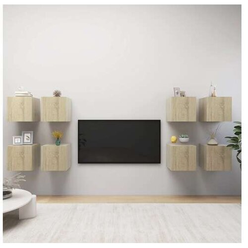  Stenske TV omarice 8 kosov sonoma hrast 30,5x30x30 cm Cene