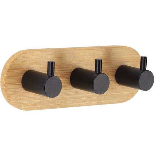 Tendance Čiviluk sa 3 kukice 3m 3,5x13,5x3,5 bambusmetal, Crni Cene