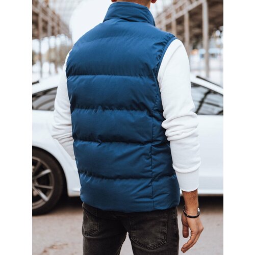 DStreet Men's blue quilted vest Slike