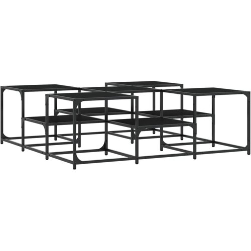  Stolić za kavu crni 121 x 121 x 40 cm od konstruiranog drva Slike