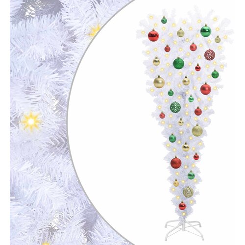 vidaXL Umestno božično drevo med 150 LED Bela 120 cm PVC in jeklo, (5000111385) Cene