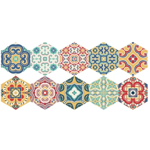 Ambiance set od 10 podnih samoljepljivih naljepnica Floor Stickers Hexagons Lorena, 40 x 90 cm