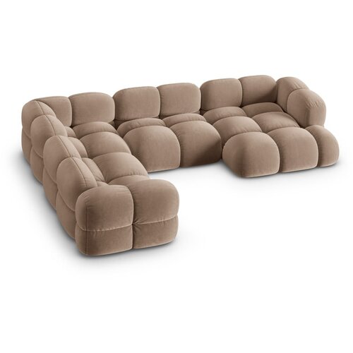Cosmopolitan Design Rjava žametna kotna sedežna garnitura (levi kot/v obliki črke &amp;quot;U&amp;quot;) Loretto &amp;ndash; Slike