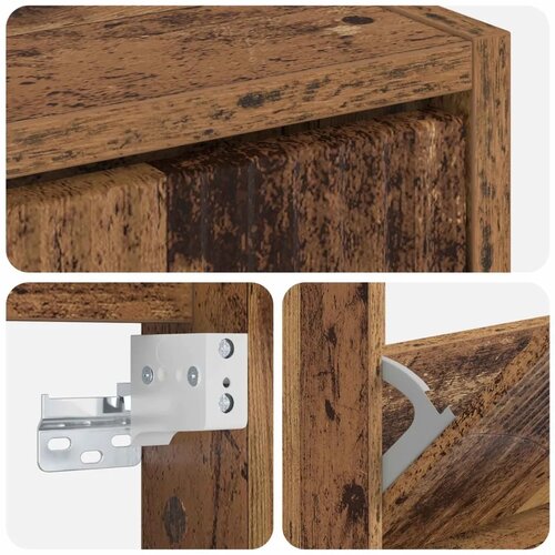  Ormar za cipele na zidu HOORN 71 x 17 x 86 cm Konstruirano drvo - Staro drvo Slike