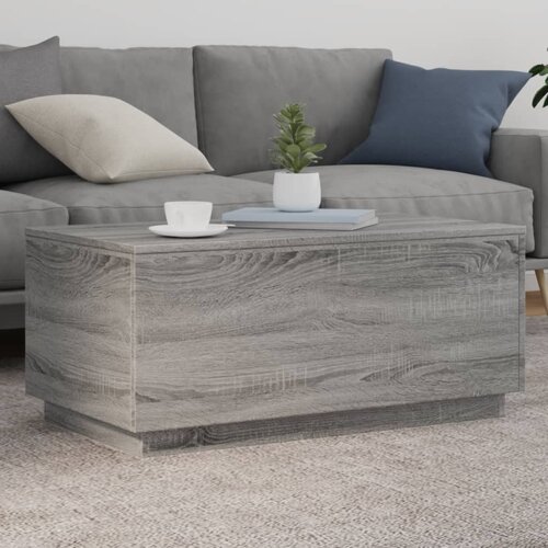 vidaXL Klubska mizica z LED lučkami siva sonoma 90x50x40 cm Cene