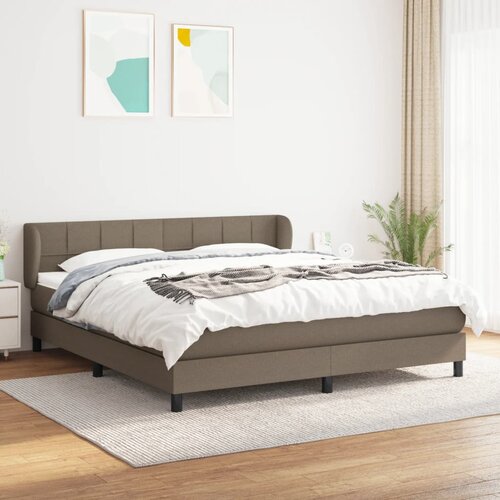 VidaXL Box spring postelja z vzmetnico taupe 160x200 cm blago Slike