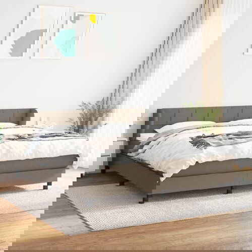 vidaXL Krevet s oprugama i madracem smeđesivi 160x200 cm tkanina Cijene