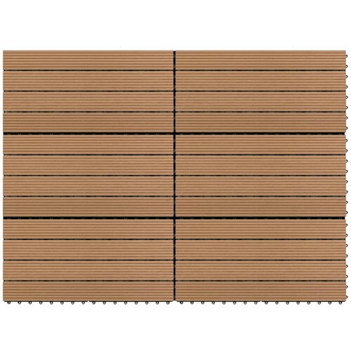 vidaXL Talne plošče 6 kosov WPC 60x30 cm 1,08 m² rjave Cene