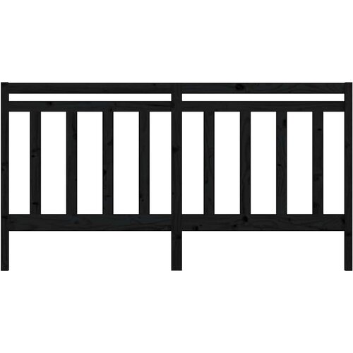  Uzglavlje za krevet crno 206 x 4 x 100 cm od masivne borovine Slike