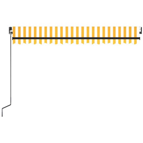 Tenda na ručno uvlačenje s LED svjetlima 450x300 cm žuto-bijela Slike