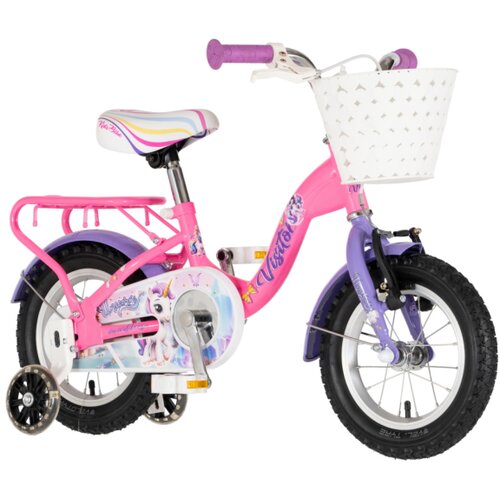 Visitor bicikl kids unicorn 12" v-brake kontra 95-115cm (12") roze uv sjaj 1120121 Cene
