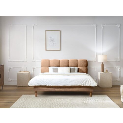 Bobochic Paris Svetlo rožnata oblazinjena zakonska postelja z letvenim dnom 160x200 cm Kumo &amp;ndash; Slike