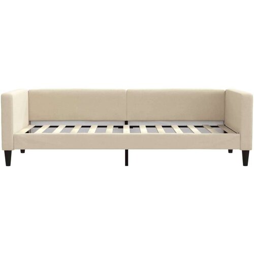  Dnevni krevet na razvlačenje krem 80 x 200 cm od tkanine Slike