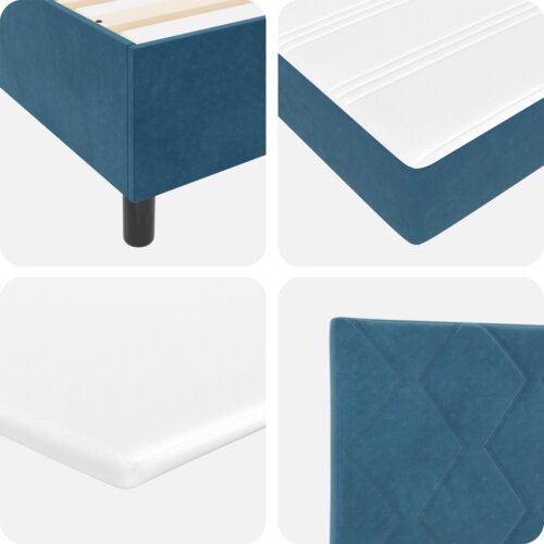 Box Spring Krevet s Madracem Tamnoplava 90x200 cm Bar&amp;scaron;un Slike