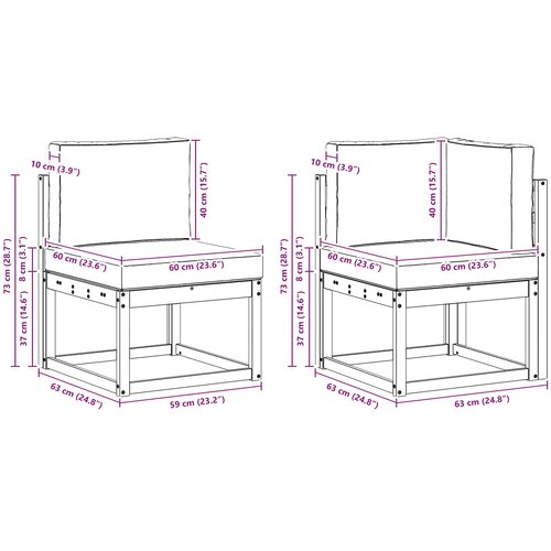  Set vanjskih sofa 6 kom. Prirodna i krem Poliester Slike