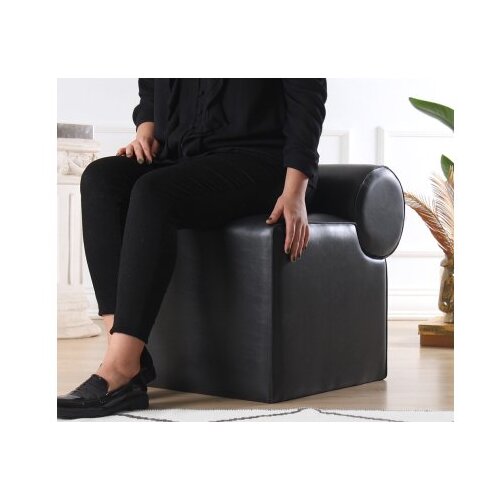 Atelier Del Sofa rohin deri puf - black black pouffe Slike
