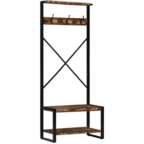 VidaXL Stalak za odjeću Vi&amp;scaron;ebojni 80x40x190 cm puno drvo obrađeno Slike