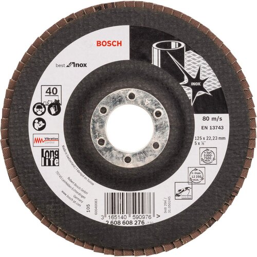 Bosch lamelni brusni disk X581, Best for Inox 125 mm, 22,23 mm, 40 - 2608608276 Slike