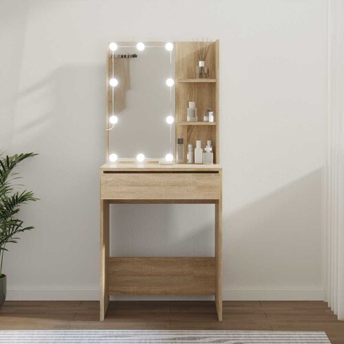  Toaletni stolić s LED svjetlima boja hrasta sonome 60x40x140 cm Cijene