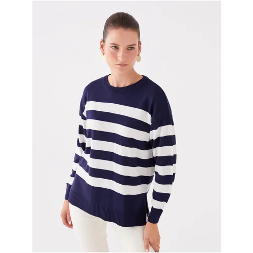 LC Waikiki Crew Neck Striped Long Sleeve Oversize Women's Knitwear Sweater