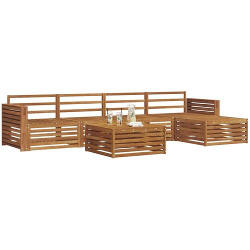  Set vanjskih sofa 6 kom. Prirodna Čvrsto drvo akacije Slike
