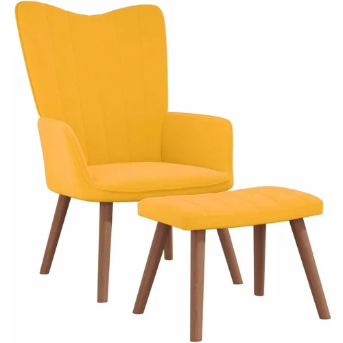  Gugalni stol s stolčkom gorčično rumen žamet, (20957573)