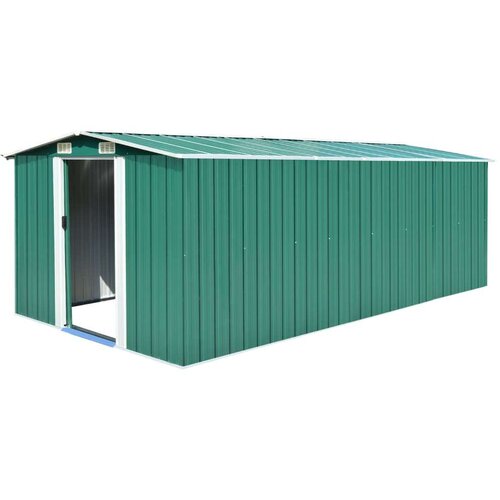 VidaXL vrtna kućica 257 x 489 x 181 cm metalna zelena Slike