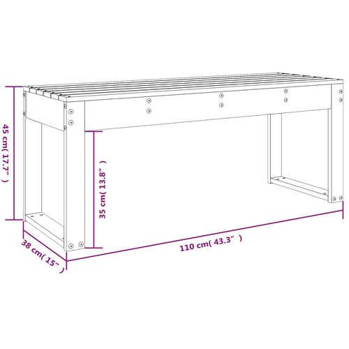  Vrtna klupa boja meda 110 x 38 x 45 cm od masivne borovine Slike