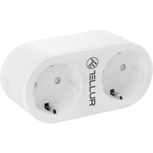 Tellur SMART WIFI AC DUAL PLUG, ENERGY READING, 16A, 2400W, (08-tll331061) Slike