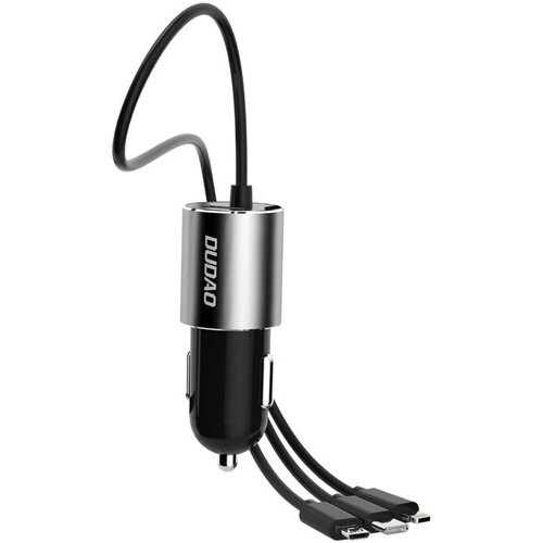 Dudao auto punjač 3,4 A sa ugrađenim 3u1 USB kabelom Slike