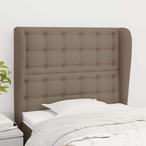  Uzglavlje s u&amp;scaron;ima smeđesivo 103x23x118/128 cm od tkanine Slike