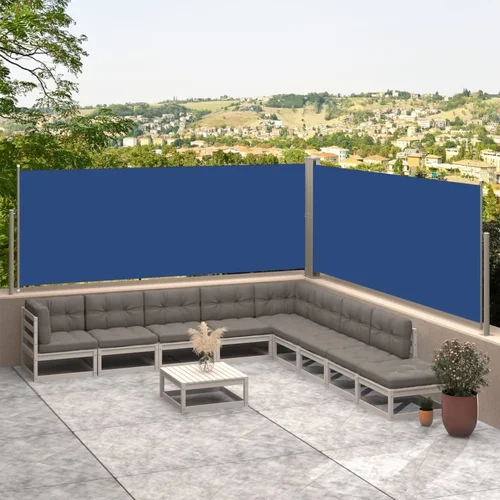 vidaXL Uvlačiva bočna tenda plava 117 x 600 cm