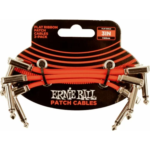 Ernie Ball Flat Ribbon Patch Cable Crvena 7,5 cm Kutni - Kutni