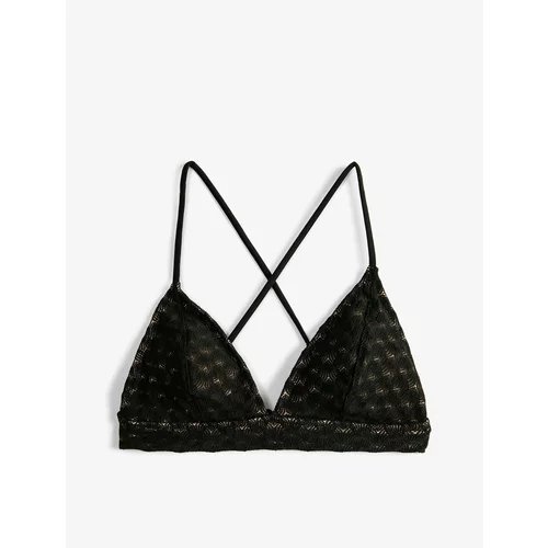 Koton Bralette Bikini Top with Triangle Ruched Crossovers