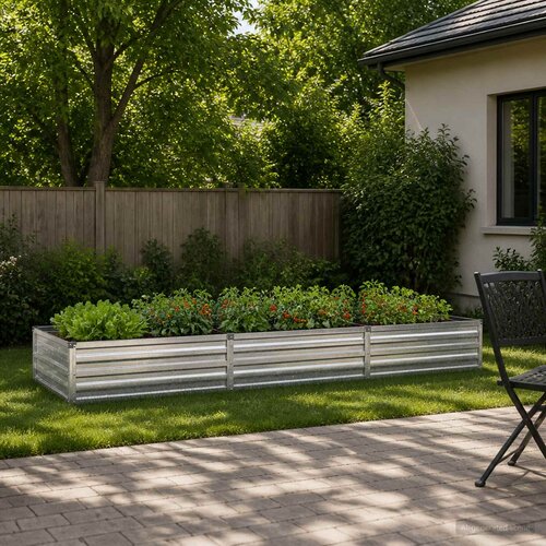  Povi&amp;scaron;eni vrtni krevet Srebrna 240 x 80 x 24 cm cinkani Slike