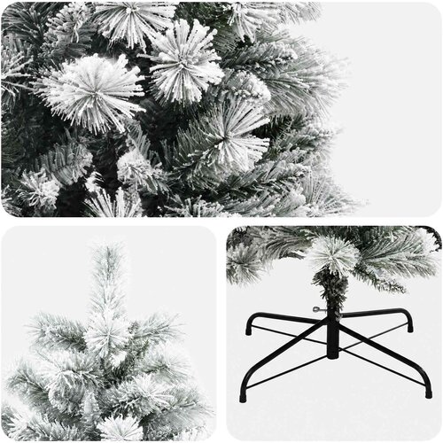  Umjetno božićno drvce s nogom 180 cm PVC i metal Slike