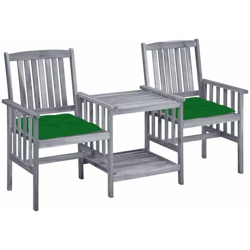  Vrtni stoli s čajno mizico in blazinami trden akacijev les, (20675079)