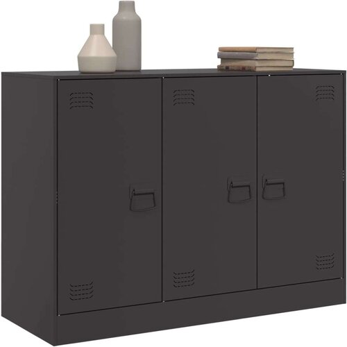 VidaXL Komoda črna 99x39x73 cm jeklo Slike
