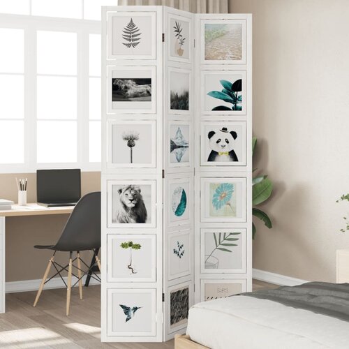  The Living Store Paravan 3-delni bel trden les pavlovnije - Pregrada Za Prostor, (21494158) Slike