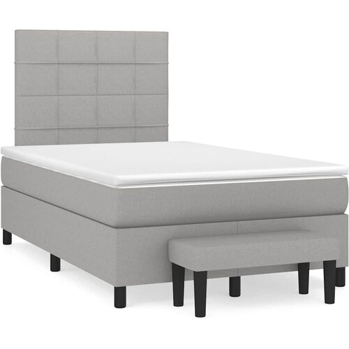  Krevet s oprugama i madracem svjetlosivi 120x190 cm od tkanine Cijene