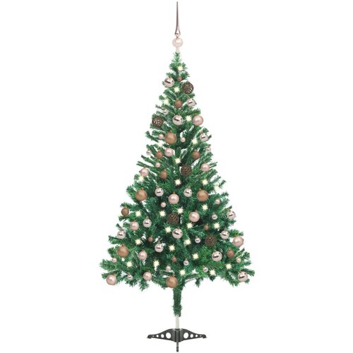 vidaXL umetna novoletna jelka z led lučkami in bučkami 180 cm 564 vej, (20670513) Cene