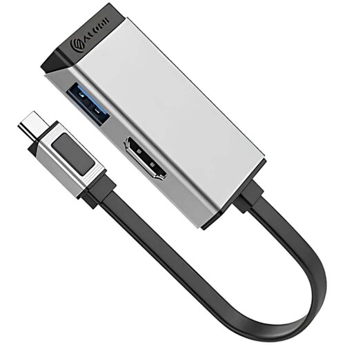 Oem A-Logic, HUB 2 v 1 USB-C na HDMI 4K 60Hz in USB-A 3.2 MagForce serija, Črna / Srebrna, (5000185087) Cene