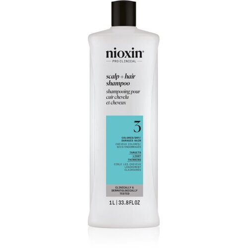 Nioxin System 3 Scalp + Hair Shampoo čistilni šampon za barvane redke lase 1000 ml Cene