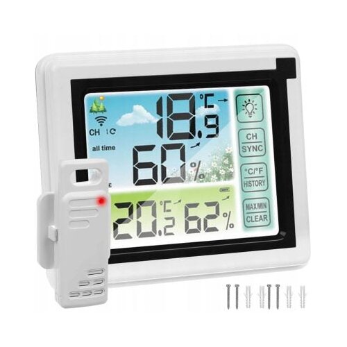 Malatec LCD brezžična vremenska postaja touch in zunanja enota, (20394644) Cene