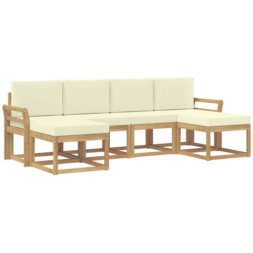 vidaXL Zunanja garnitura za sedenje 6 pcs Bela in krem Poliester, (5000280883) Cene